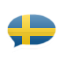 pratbubbla med svensk flagga
