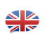 Speech balloon containing an English flag